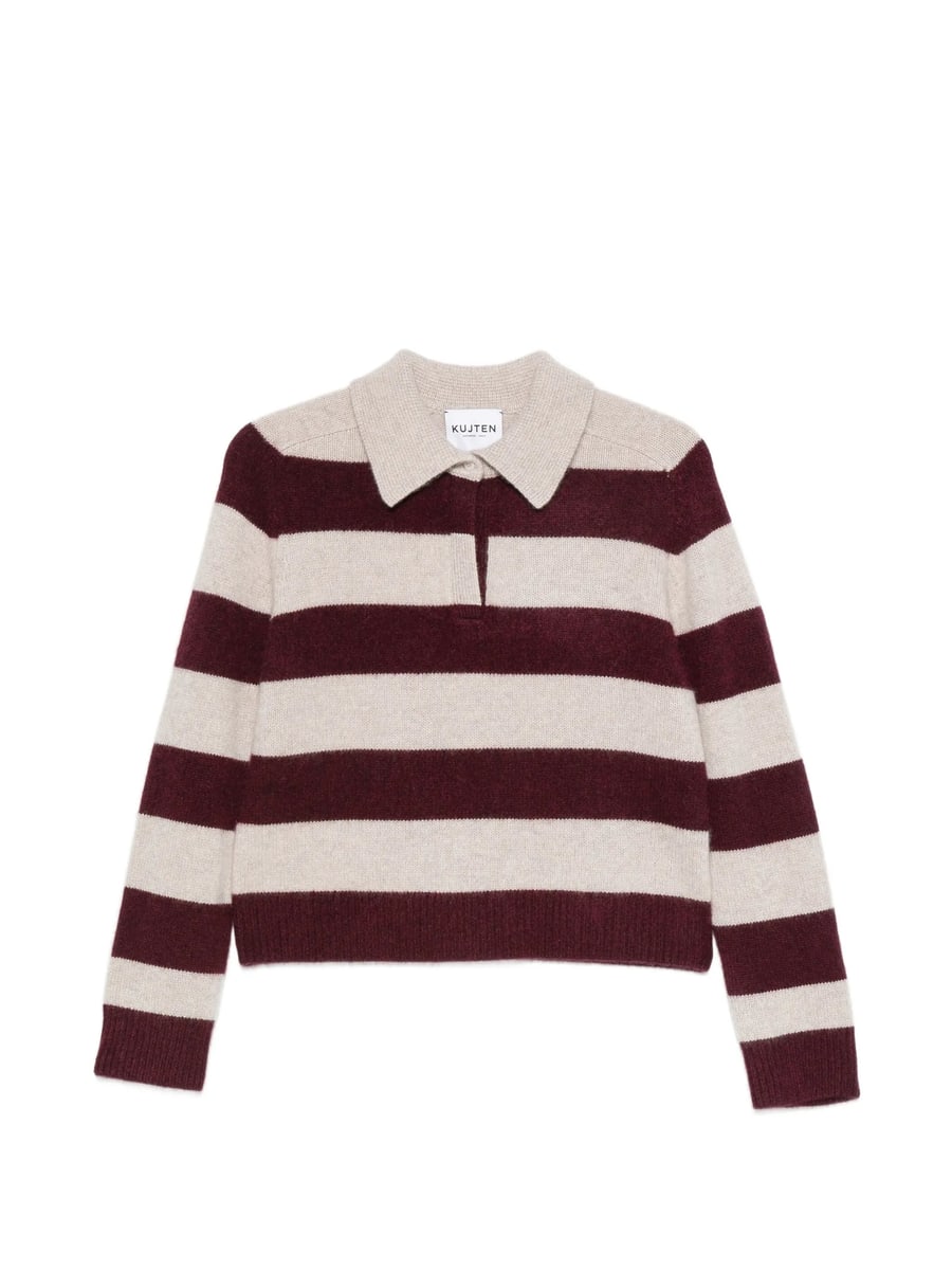 Kujten Kujten Royce Stripe Polo-collar Sweater