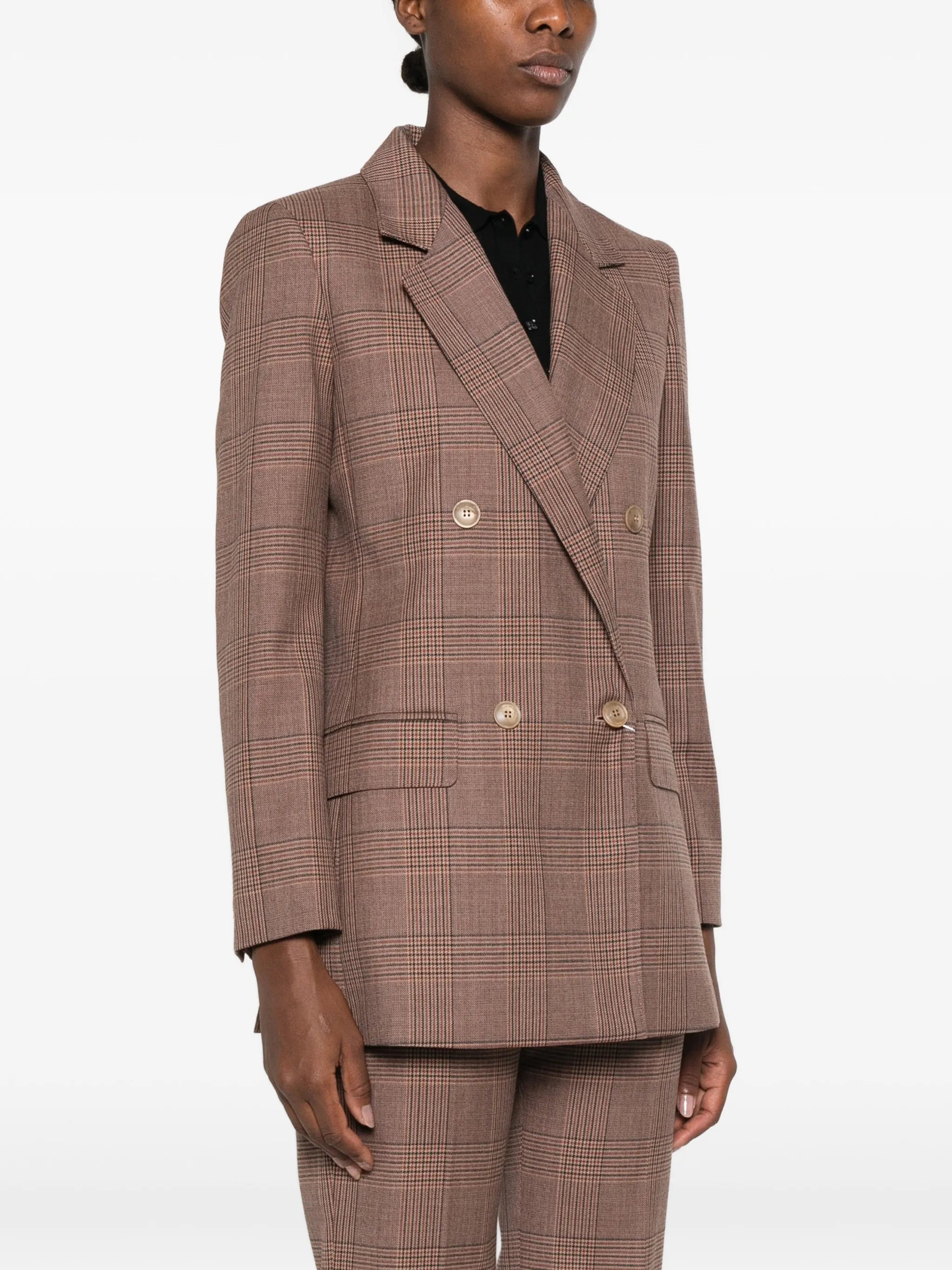Max Mara Max Mara Prince Of Wales Check Double-breasted Jacket, view 2