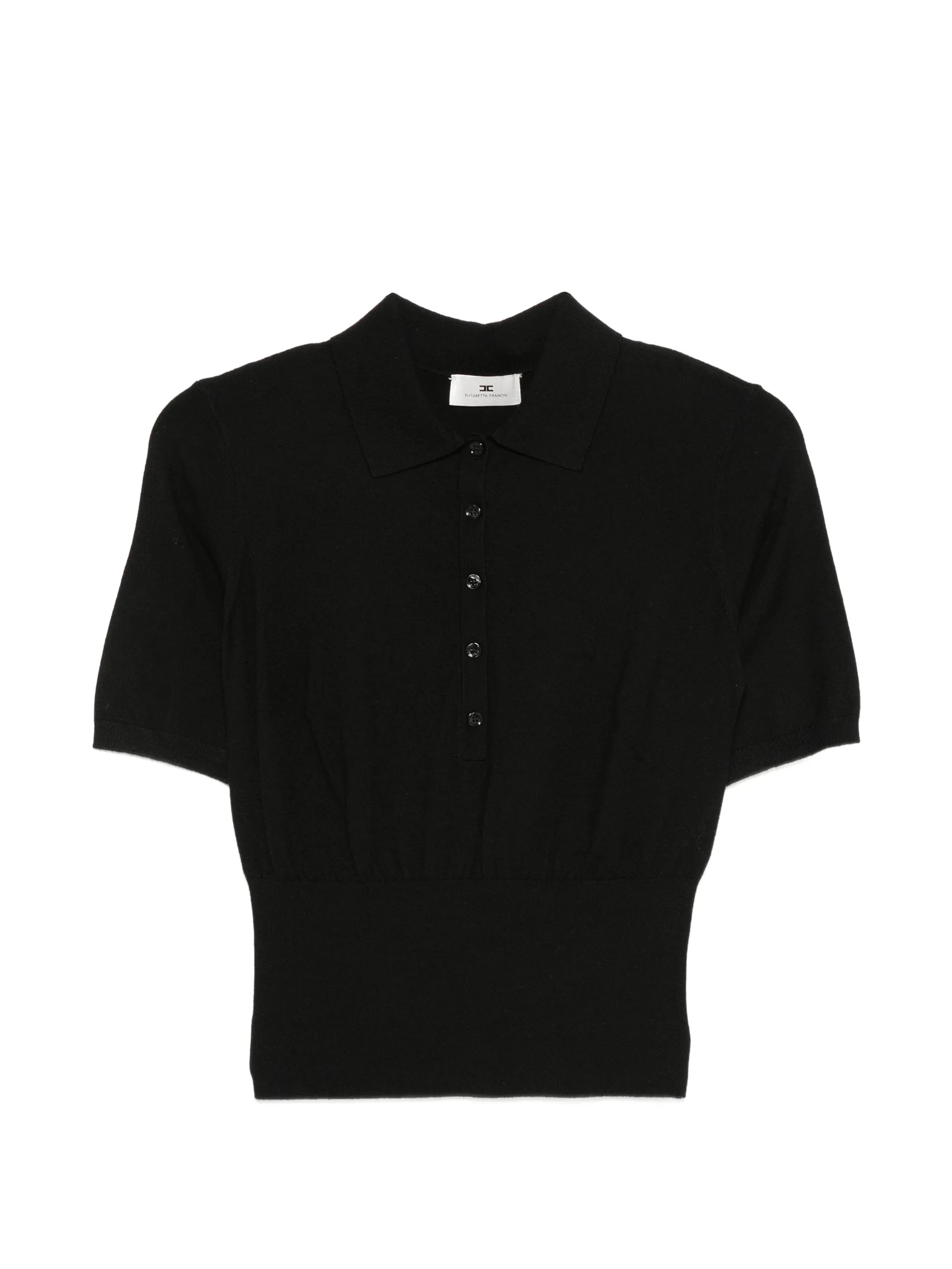 Elisabetta Franchi Elisabetta Franchi Ribbed-knit Short-sleeve Polo Shirt