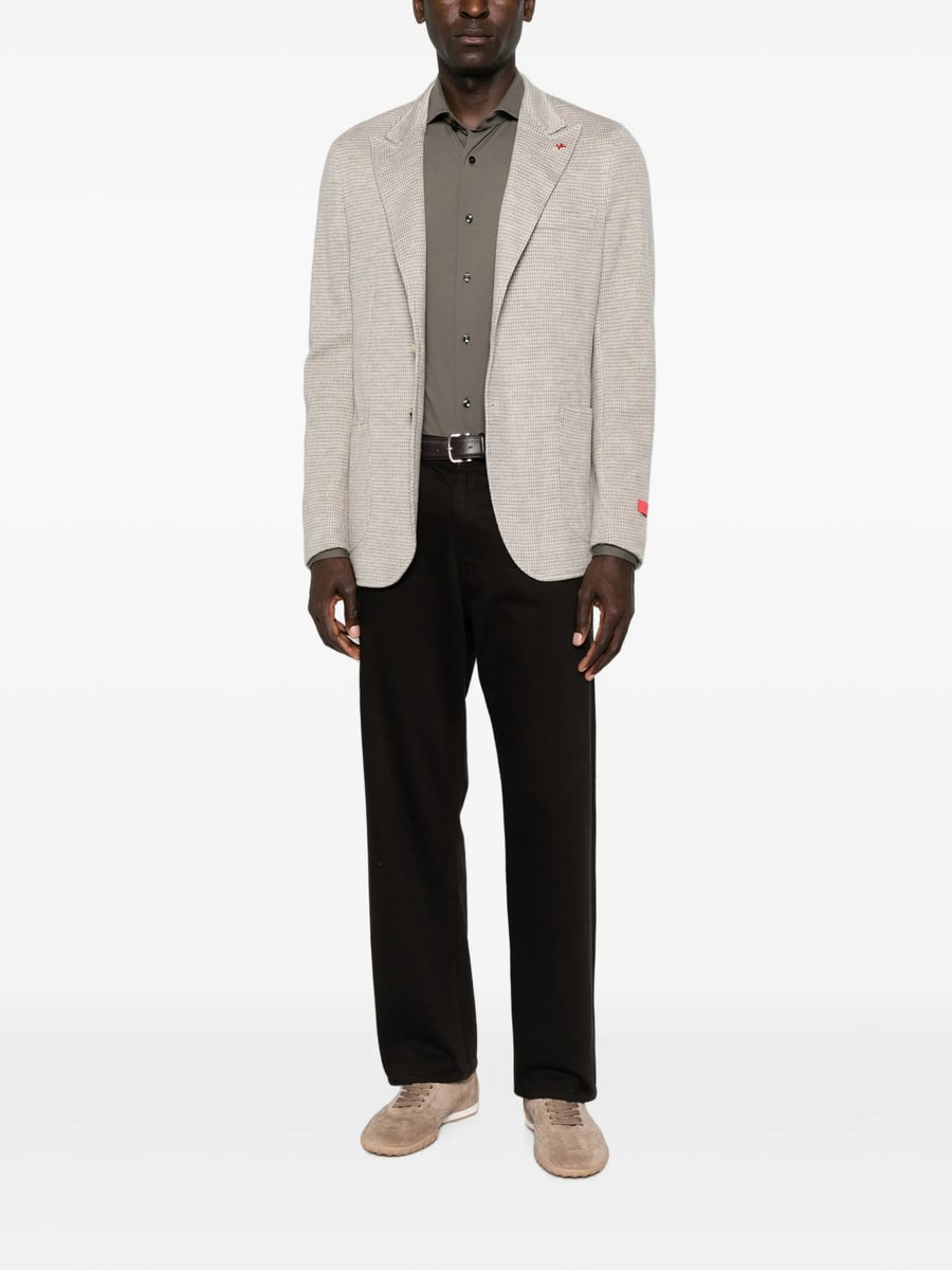 Isaia Isaia Houndstooth-pattern Blazer, view 5