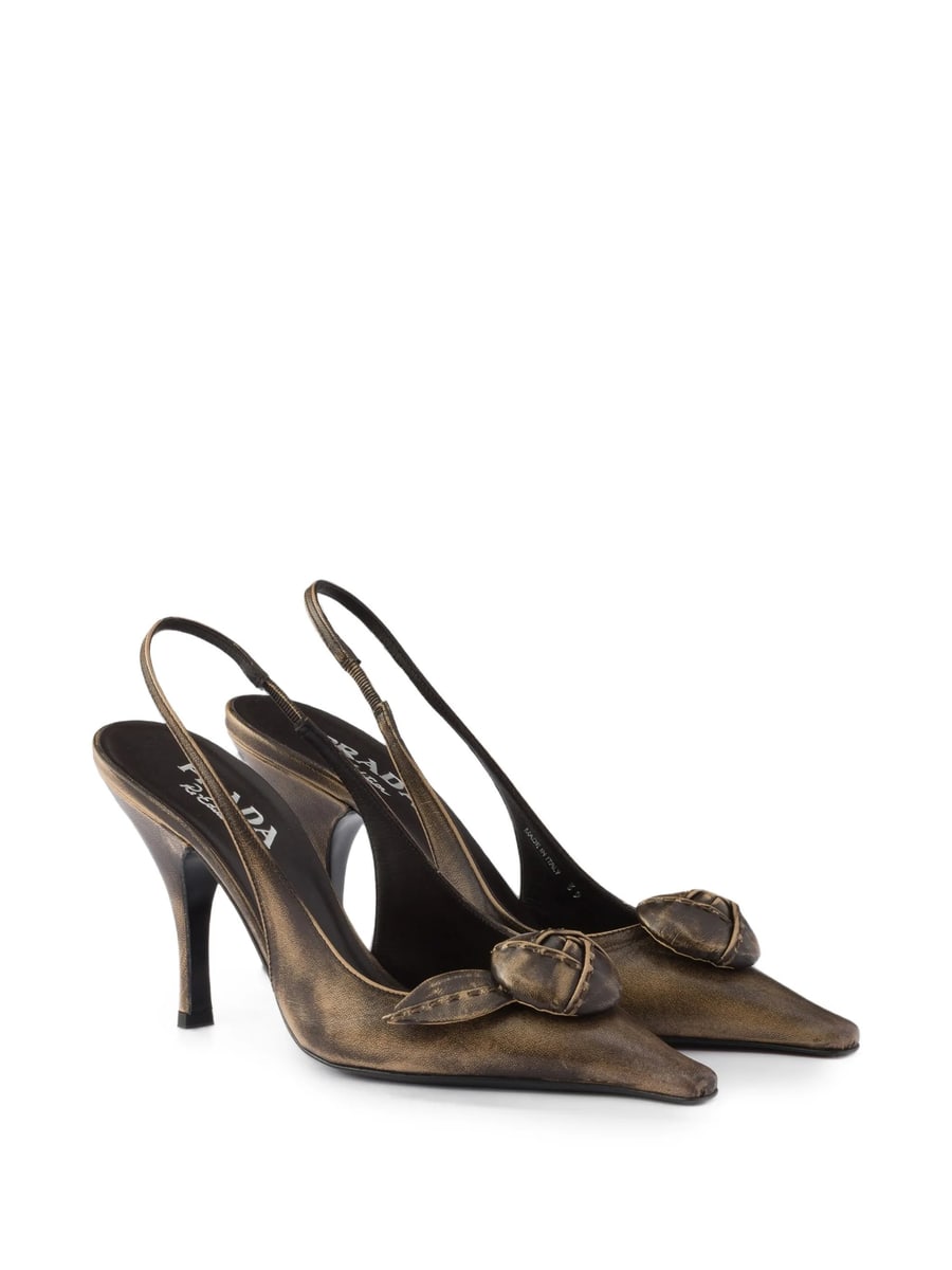 Prada Prada Leather Slingback Pumps, view 5