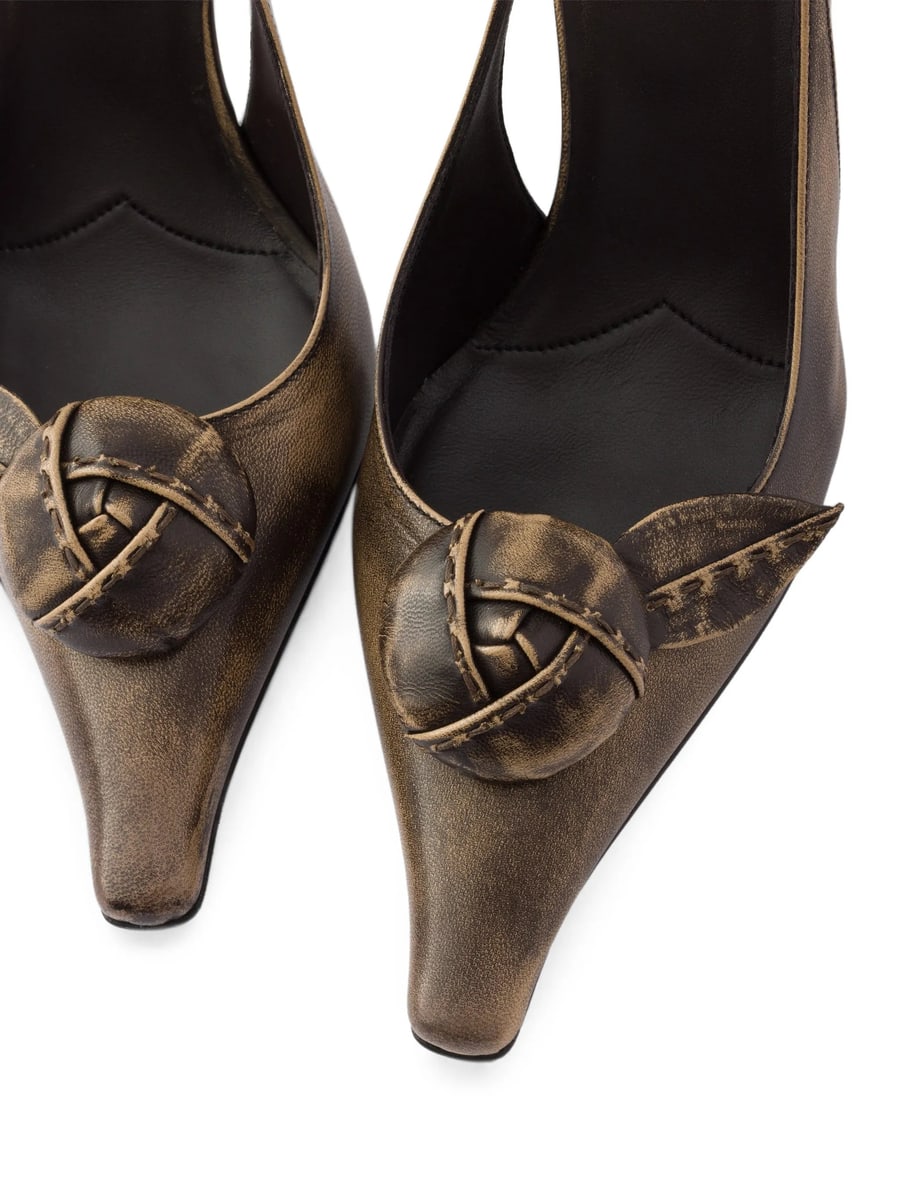 Prada Prada Leather Slingback Pumps, view 6