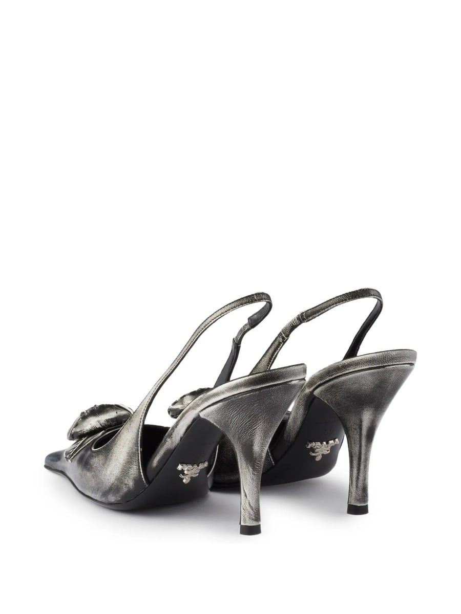 Prada Prada Leather Slingback Pumps, view 3