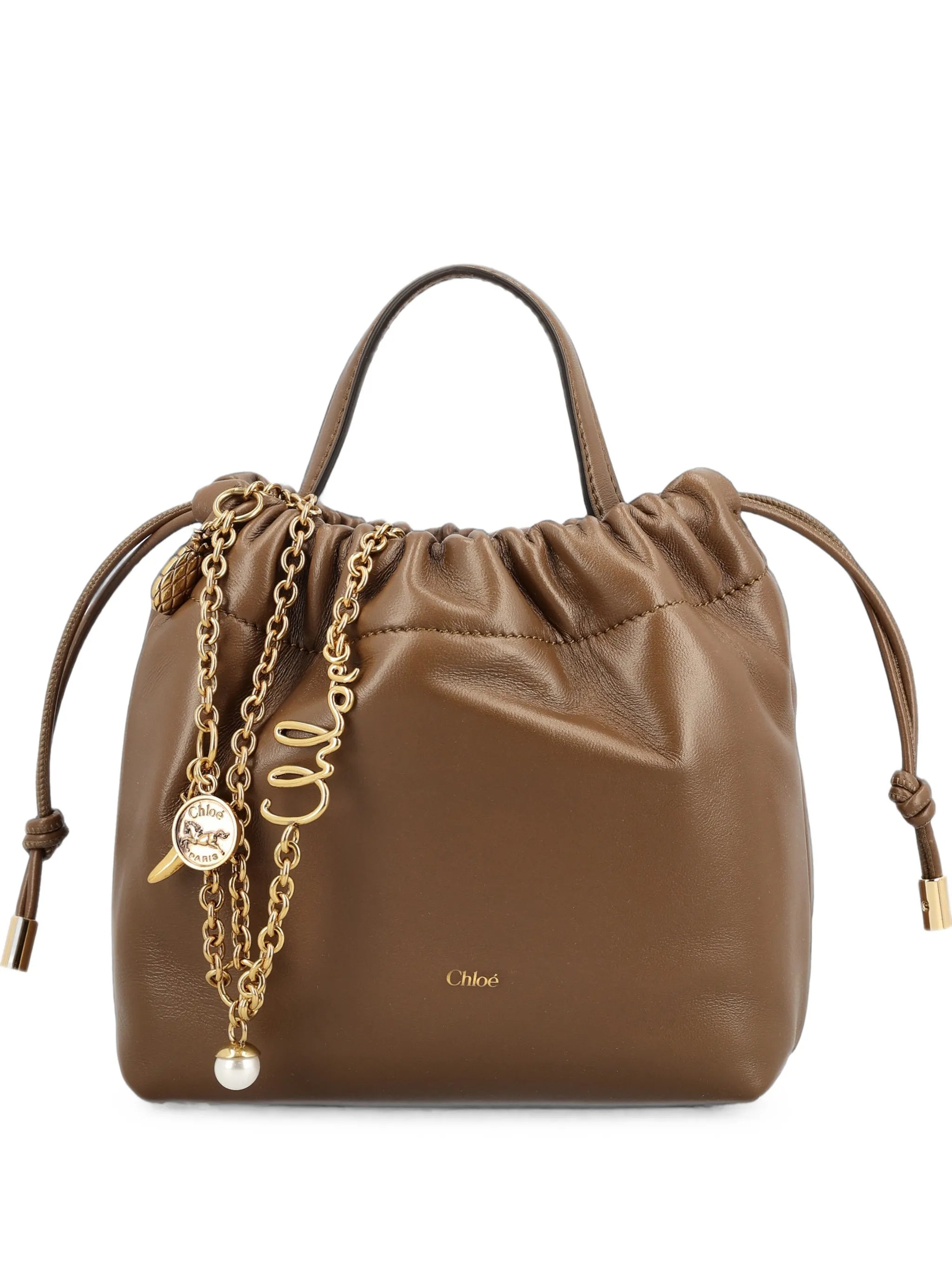 Chloé Chloé Mini Icons Shoulder Bag With Chain In Soft Leather