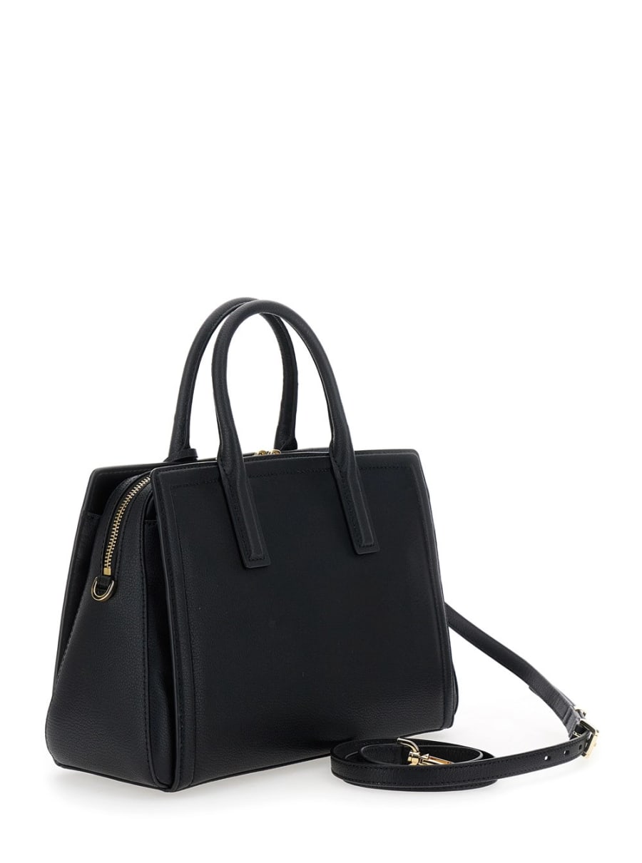 Michael michael kors Borsa a Mano 'Laila' con Pendente Metallici sul Fronte in Pelle Nera Donna, view 3