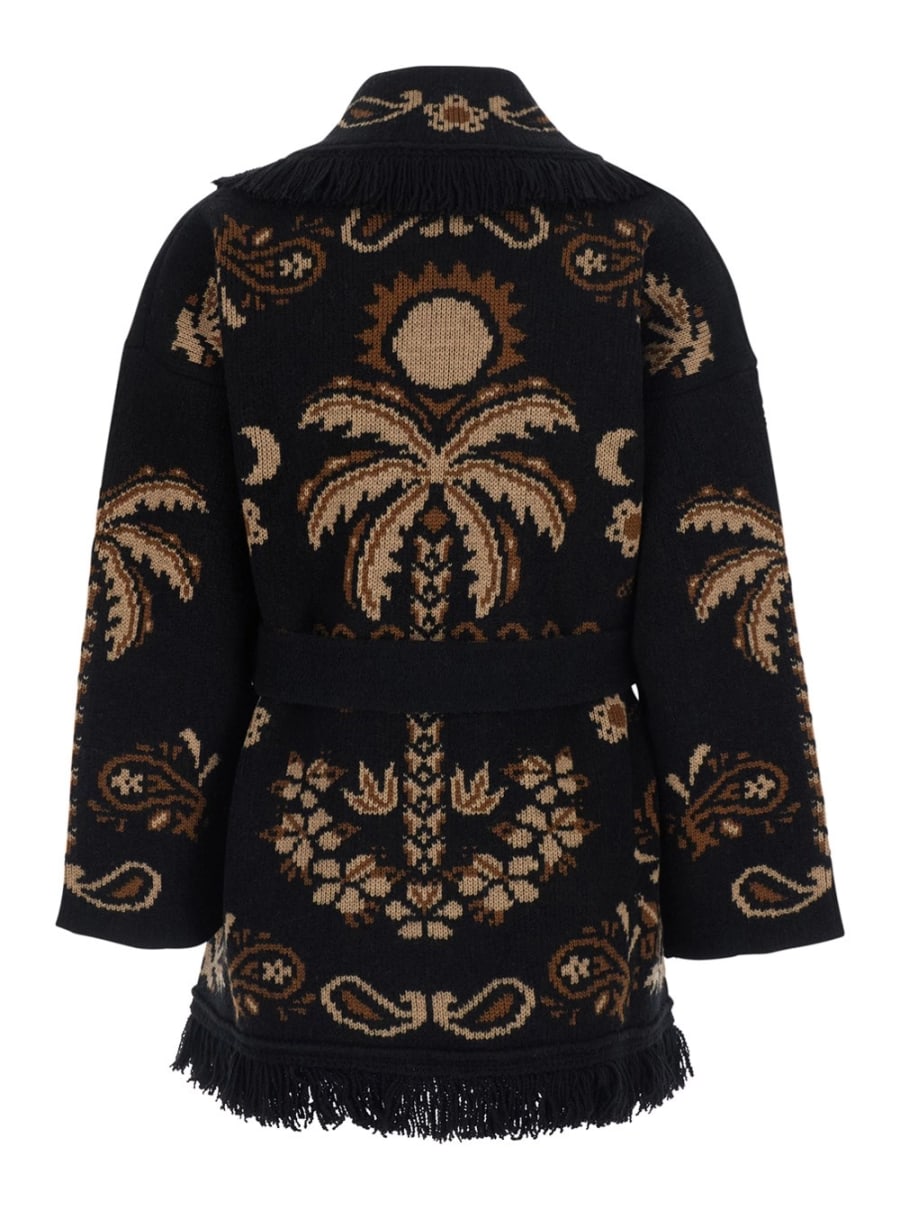 Alanui Cardigan foulard Island Roots con maniche lunghe e chiusura frontale in beige per donna, view 2