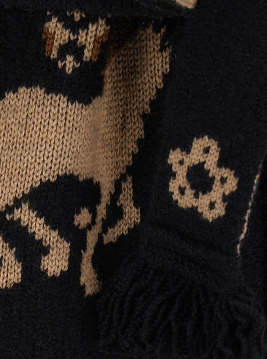 Alanui Cardigan foulard Island Roots con maniche lunghe e chiusura frontale in beige per donna, view 3