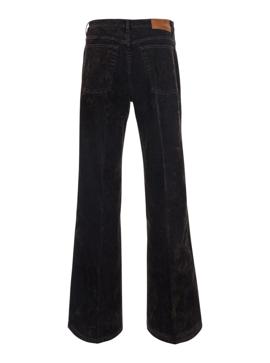 Amiri Camicia in denim con patch e logo, cotone, marrone, uomo, view 2