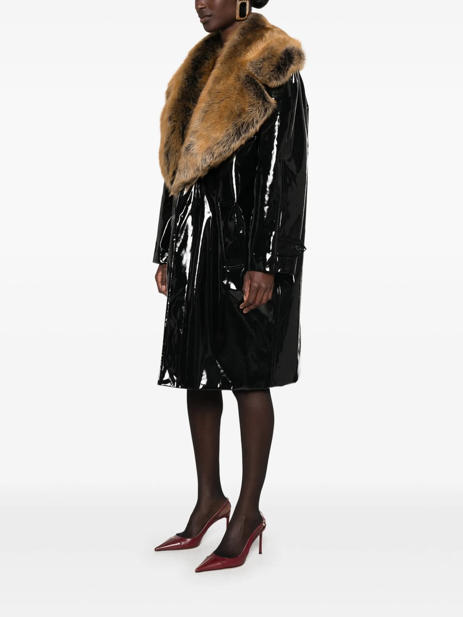 Saint Laurent Saint Laurent  Patent-finish Coat, view 3
