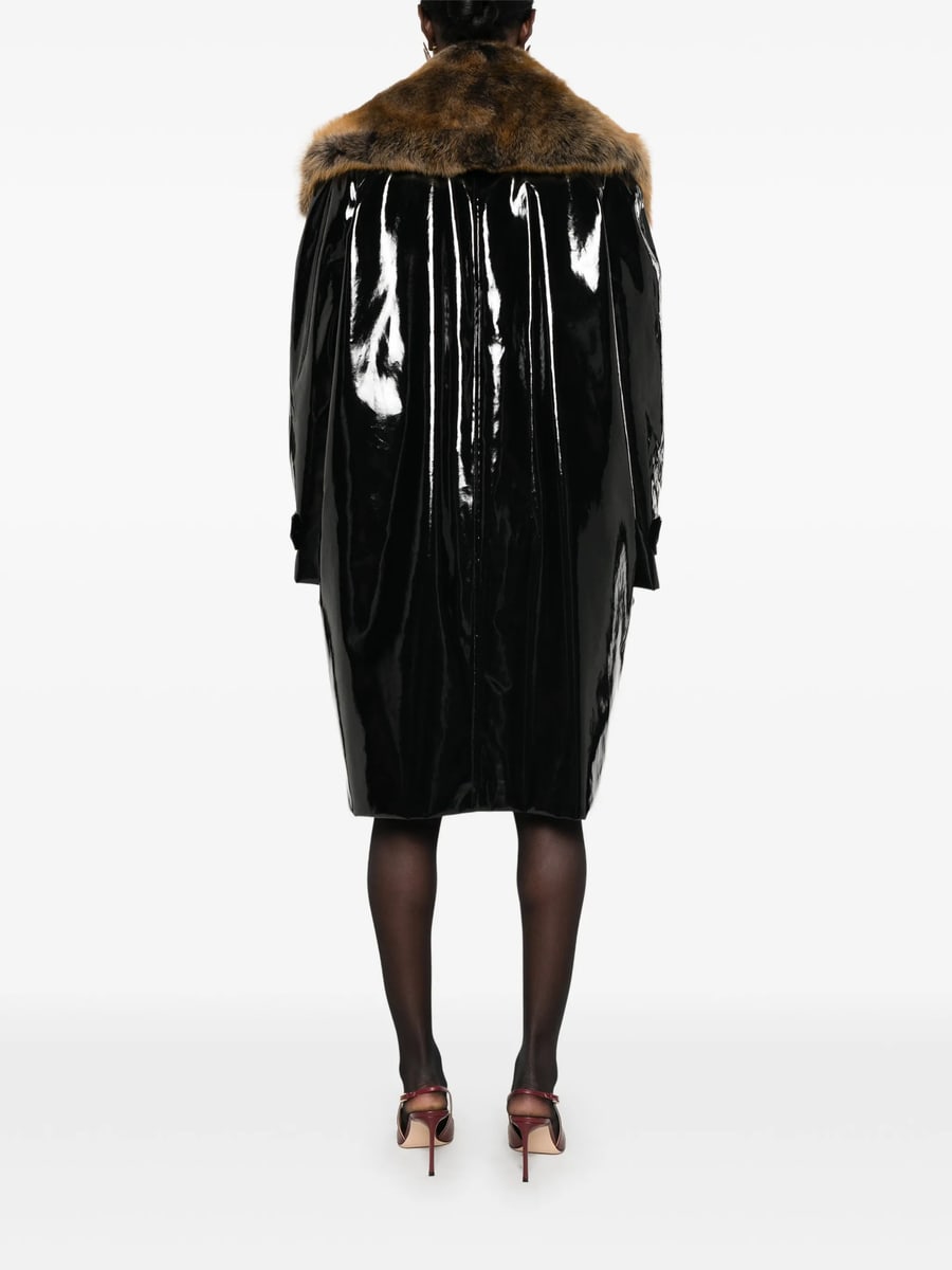 Saint Laurent Saint Laurent  Patent-finish Coat, view 5