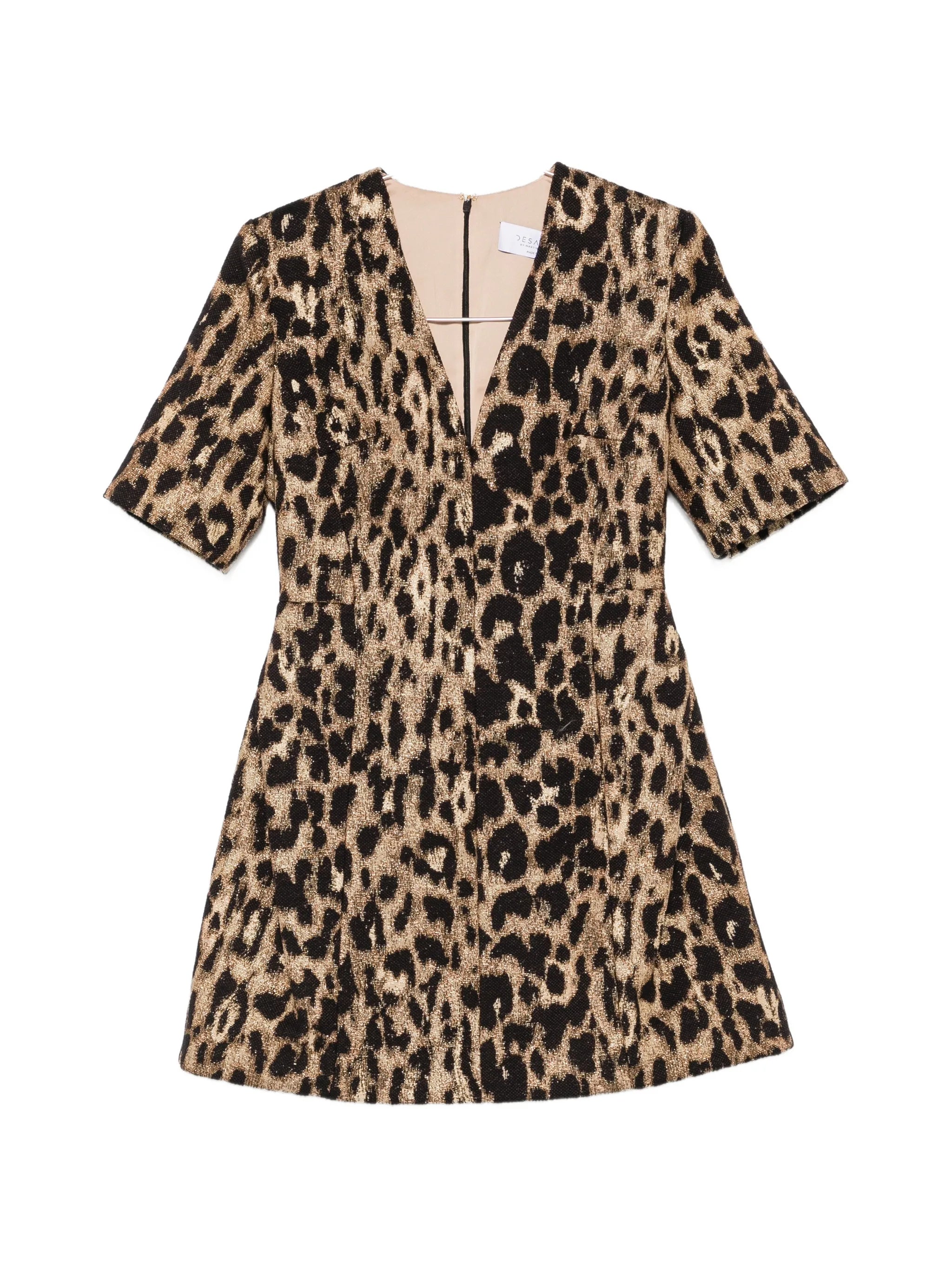 De Santis De Santis Leopard-print V-neck Mini Dress