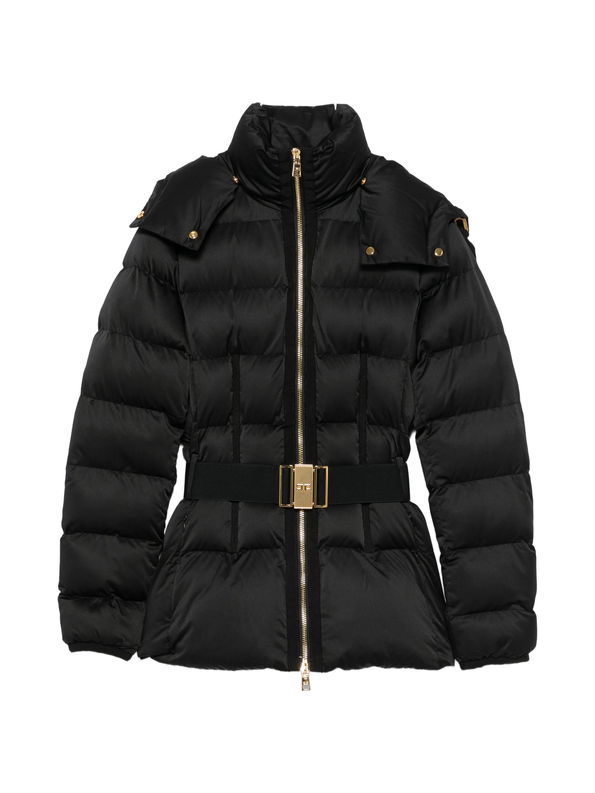 Elisabetta Franchi Elisabetta Franchi Belted Hooded Puffer Jacket