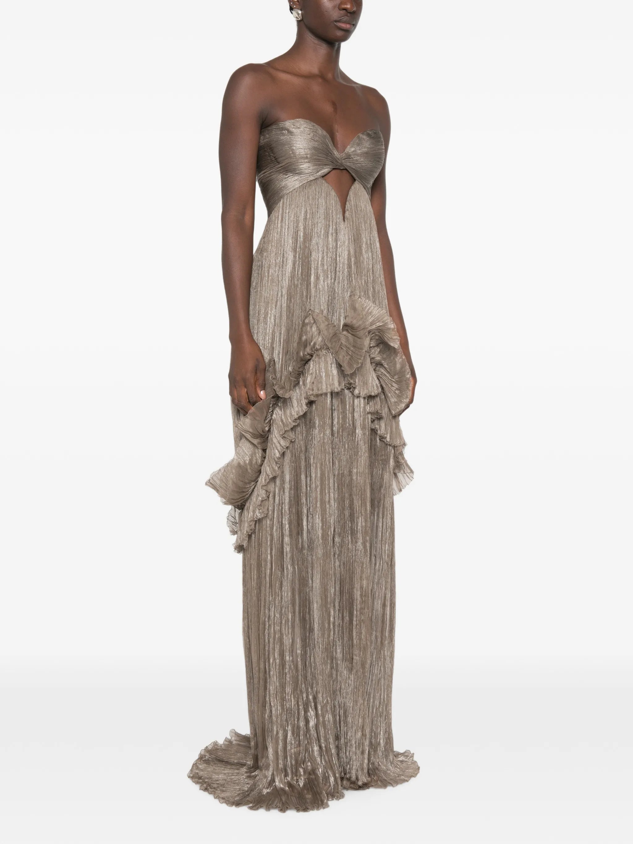 Maria Lucia Hohan Maria Lucia Hohan Yumi Pleated Ruffled Maxi Dress, view 2