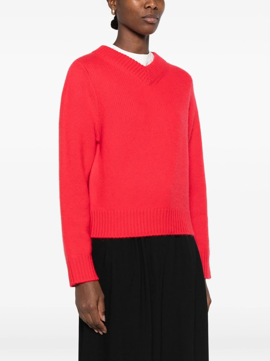 Soft Goat Soft Goat Ribbed V-neck Sweater, view 4