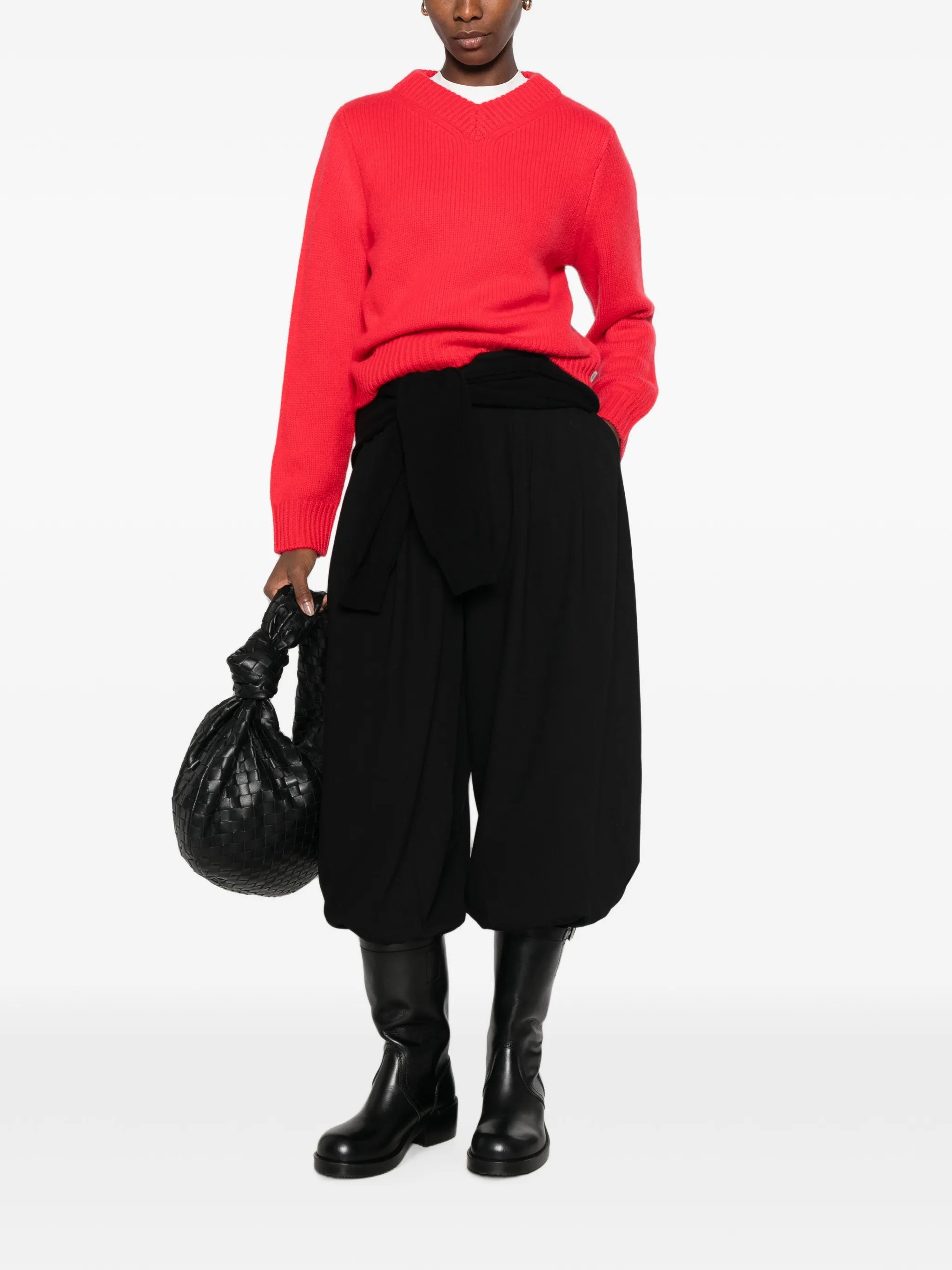 Soft Goat Soft Goat Ribbed V-neck Sweater, view 2