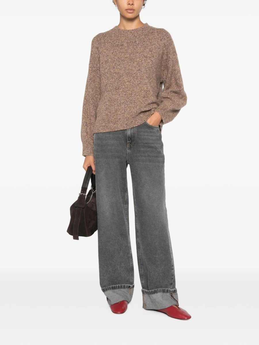 Soft Goat Soft Goat Mélange-effect Crew-neck Sweater, view 4