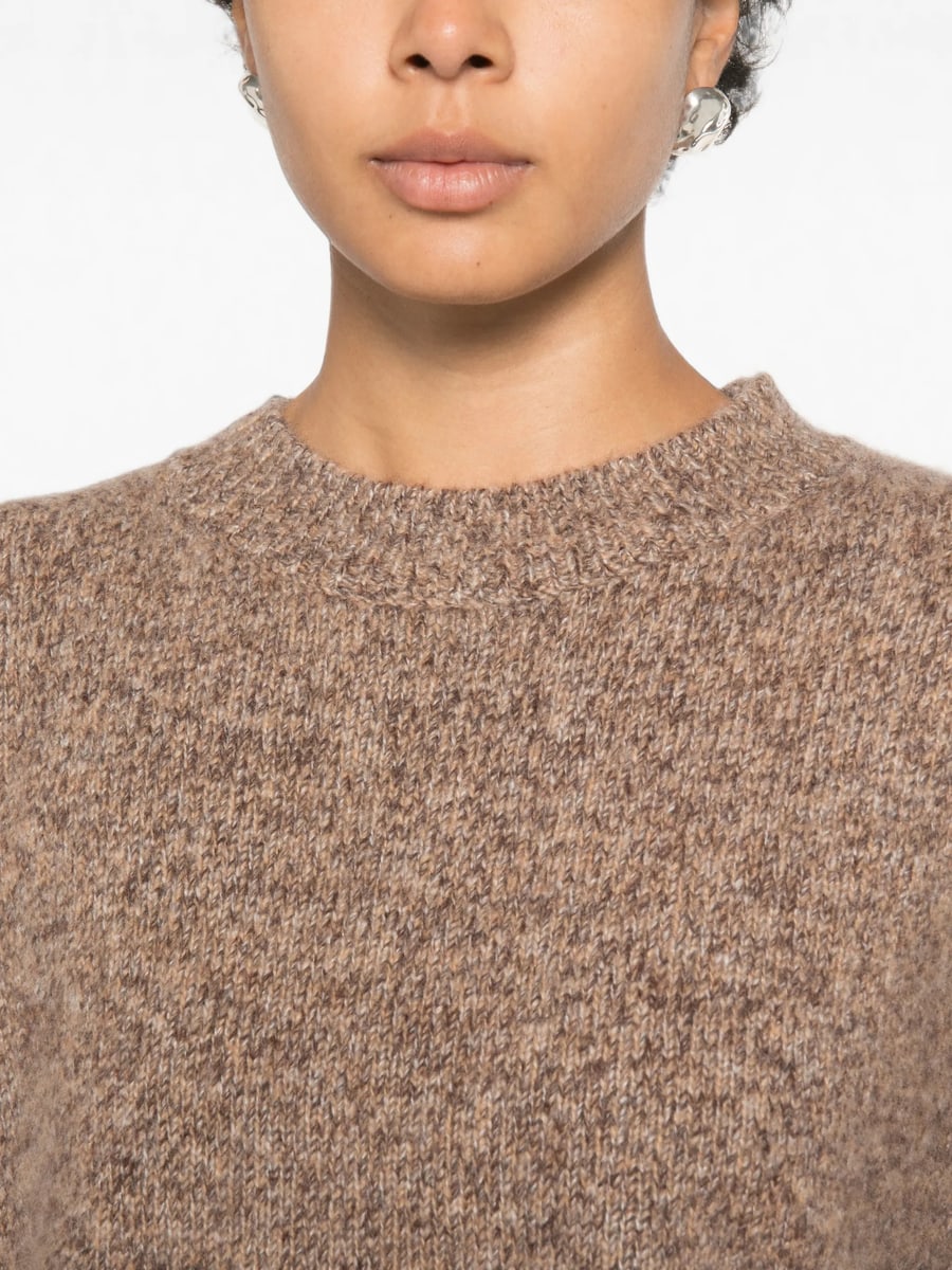 Soft Goat Soft Goat Mélange-effect Crew-neck Sweater, view 5