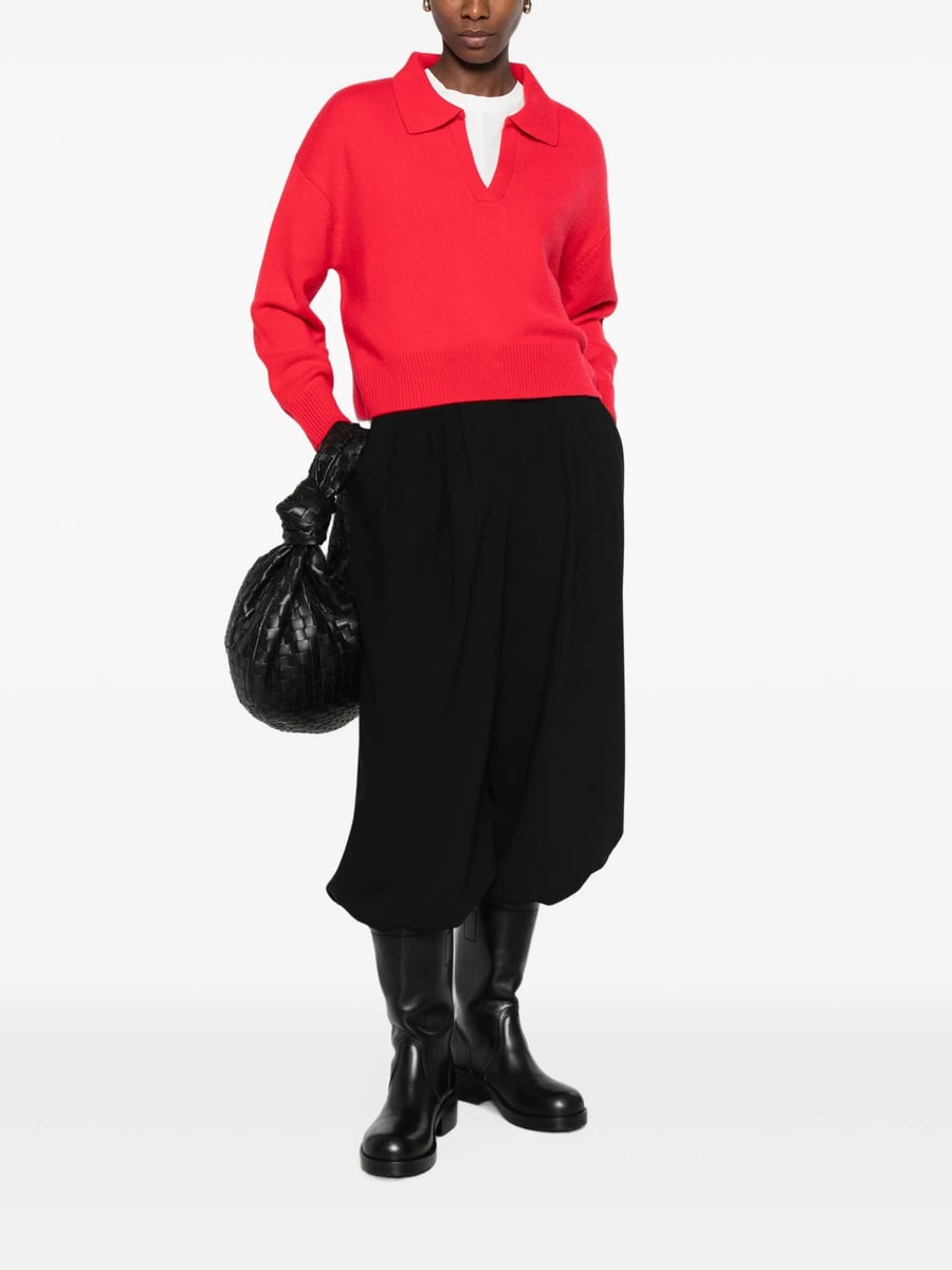 Soft Goat Soft Goat Polo-collar Knitted Sweater, view 4