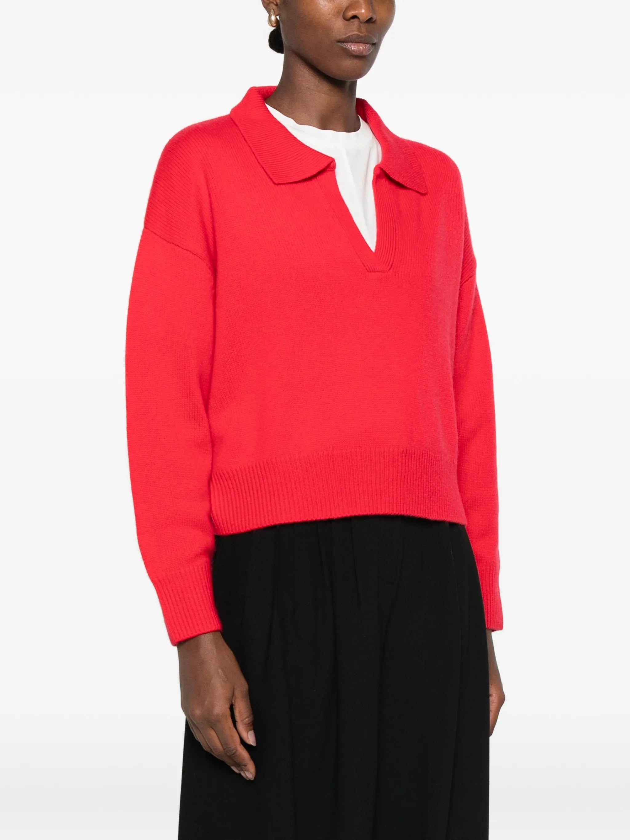 Soft Goat Soft Goat Polo-collar Knitted Sweater, view 2