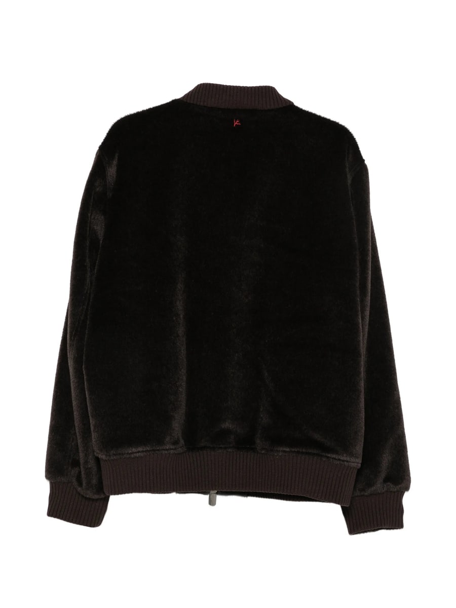 Isaia Isaia Varsity Faux-fur Ribbed-trim Bomber Jacket, view 3