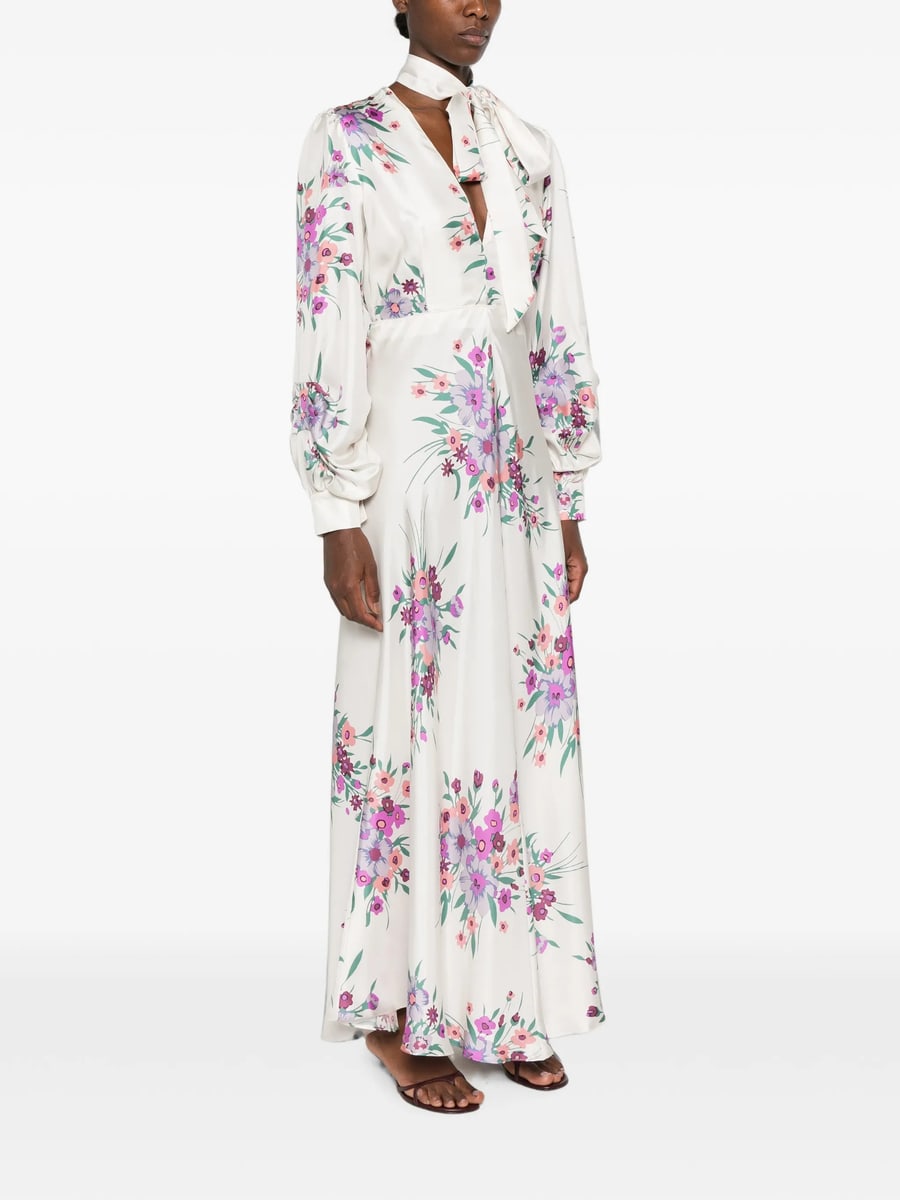 Raquel Diniz Raquel Diniz Valerie Floral-print Tie-neck Maxi Dress, view 3