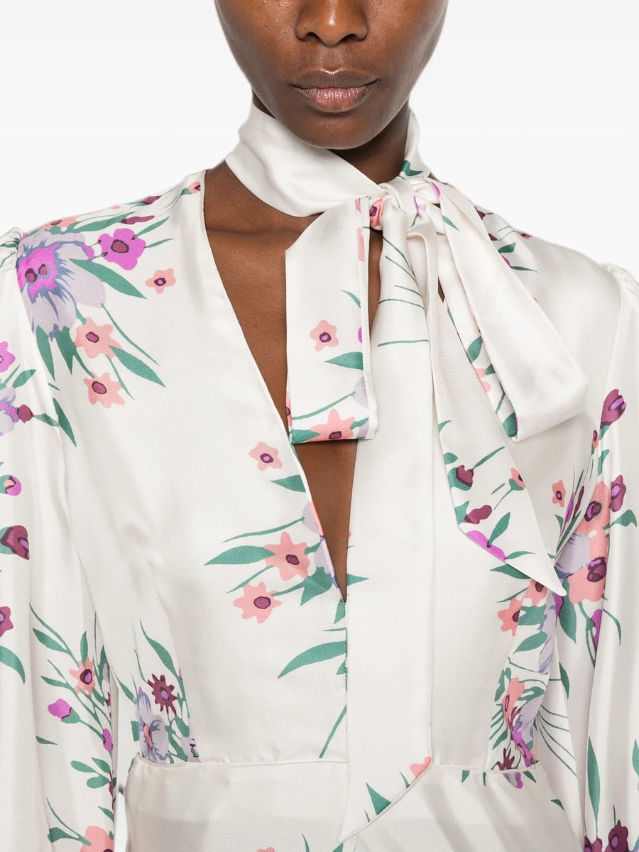 Raquel Diniz Raquel Diniz Valerie Floral-print Tie-neck Maxi Dress, view 5