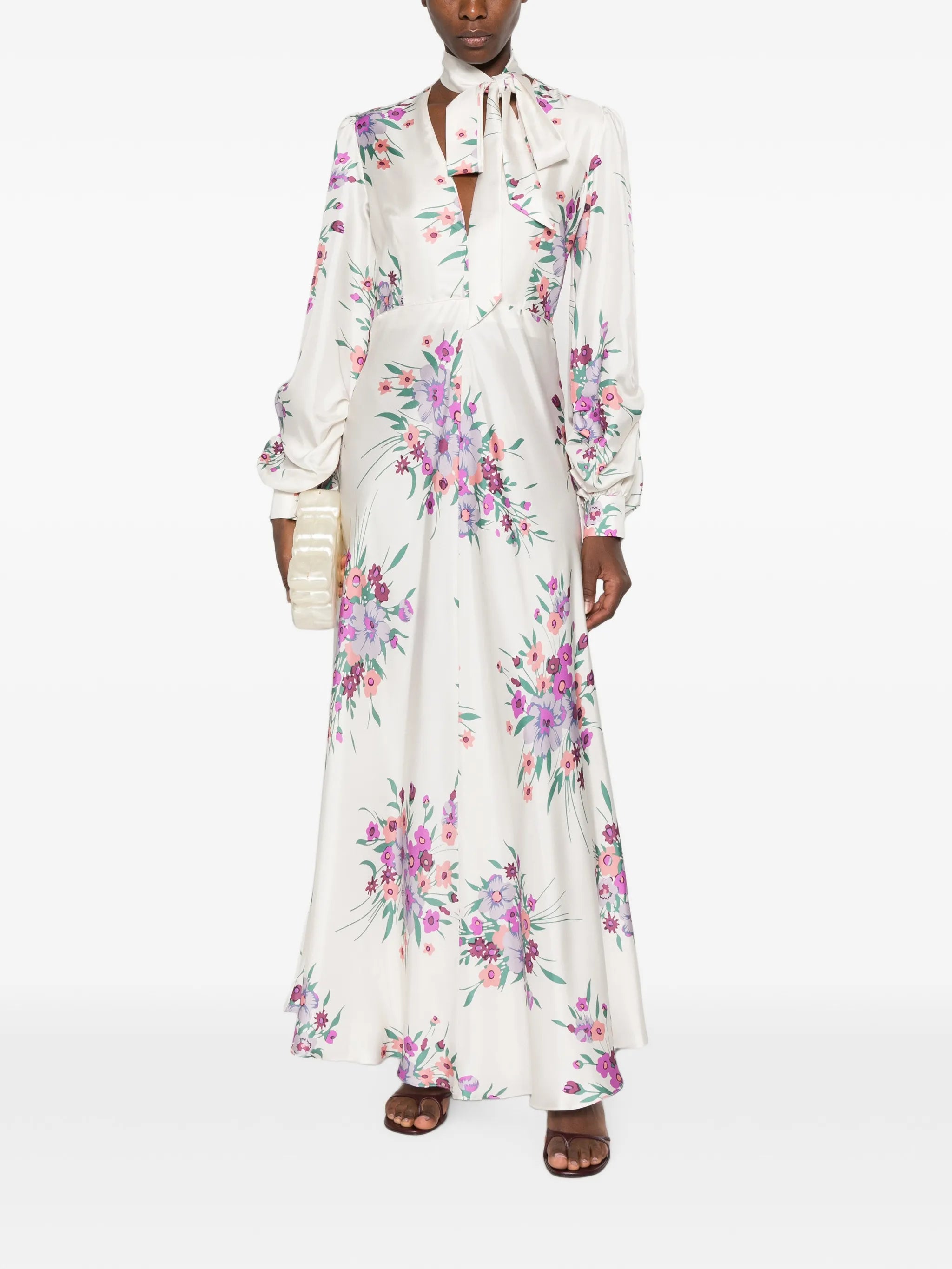 Raquel Diniz Raquel Diniz Valerie Floral-print Tie-neck Maxi Dress, view 2
