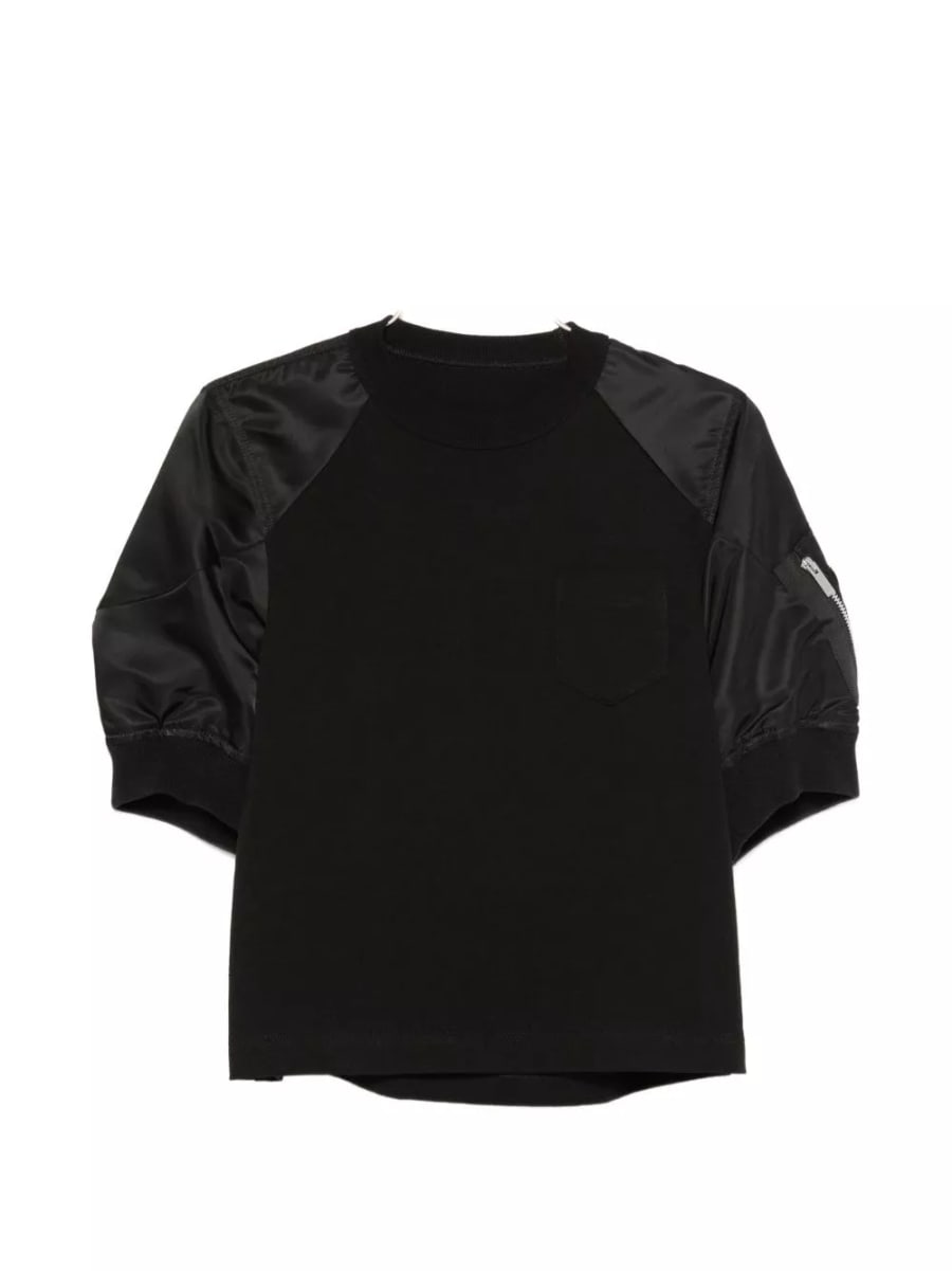 Sacai T-shirt in cotone e nylon