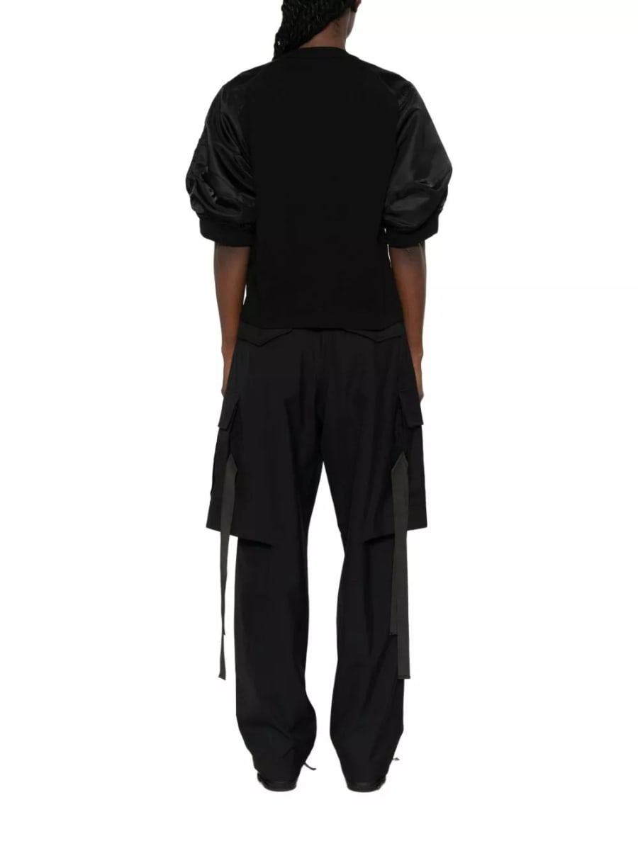Sacai T-shirt in cotone e nylon, view 3