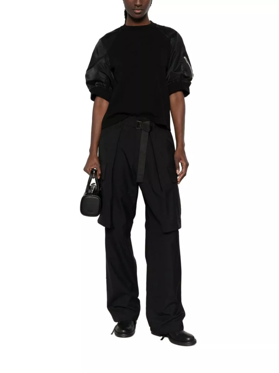 Sacai T-shirt in cotone e nylon, view 5