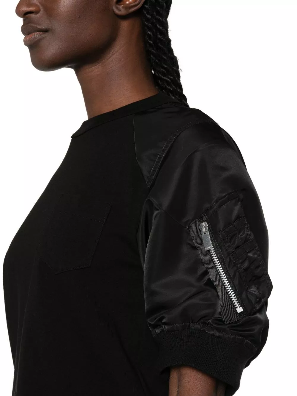 Sacai T-shirt in cotone e nylon, view 2
