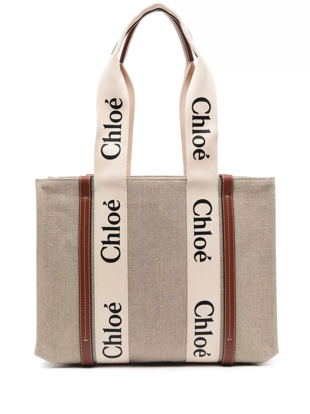 Chloé Borsa tote media Woody in canvas