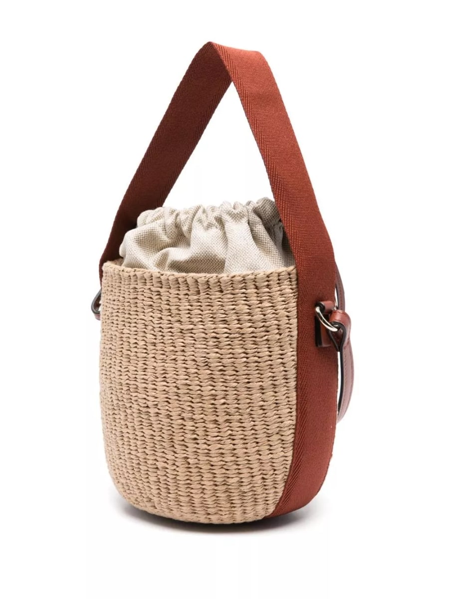 Chloé Borsa a secchiello in rafia e pelle, view 2