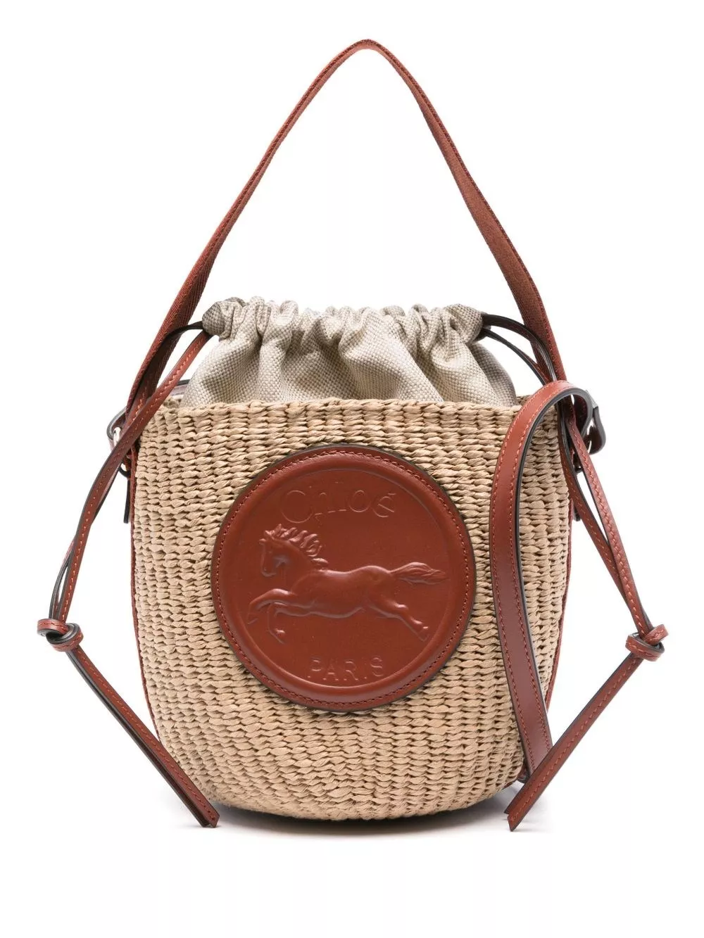 Chloé Borsa a secchiello in rafia e pelle