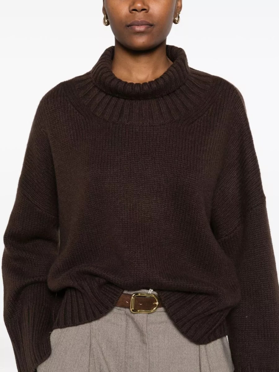 Soft goat Maglione a collo alto in cashmere, view 3