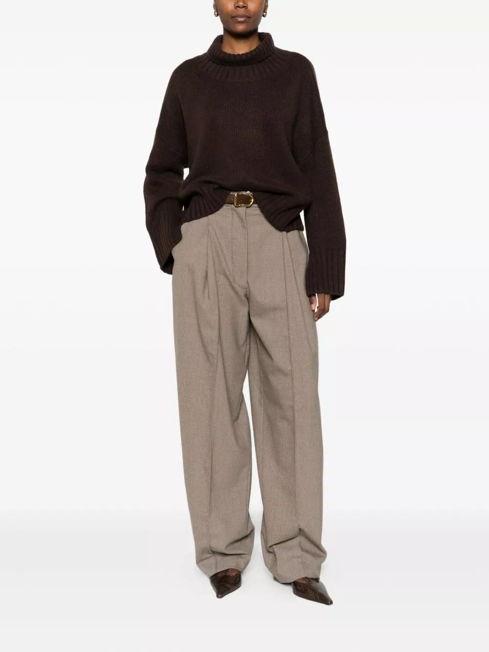 Soft goat Maglione a collo alto in cashmere, view 2