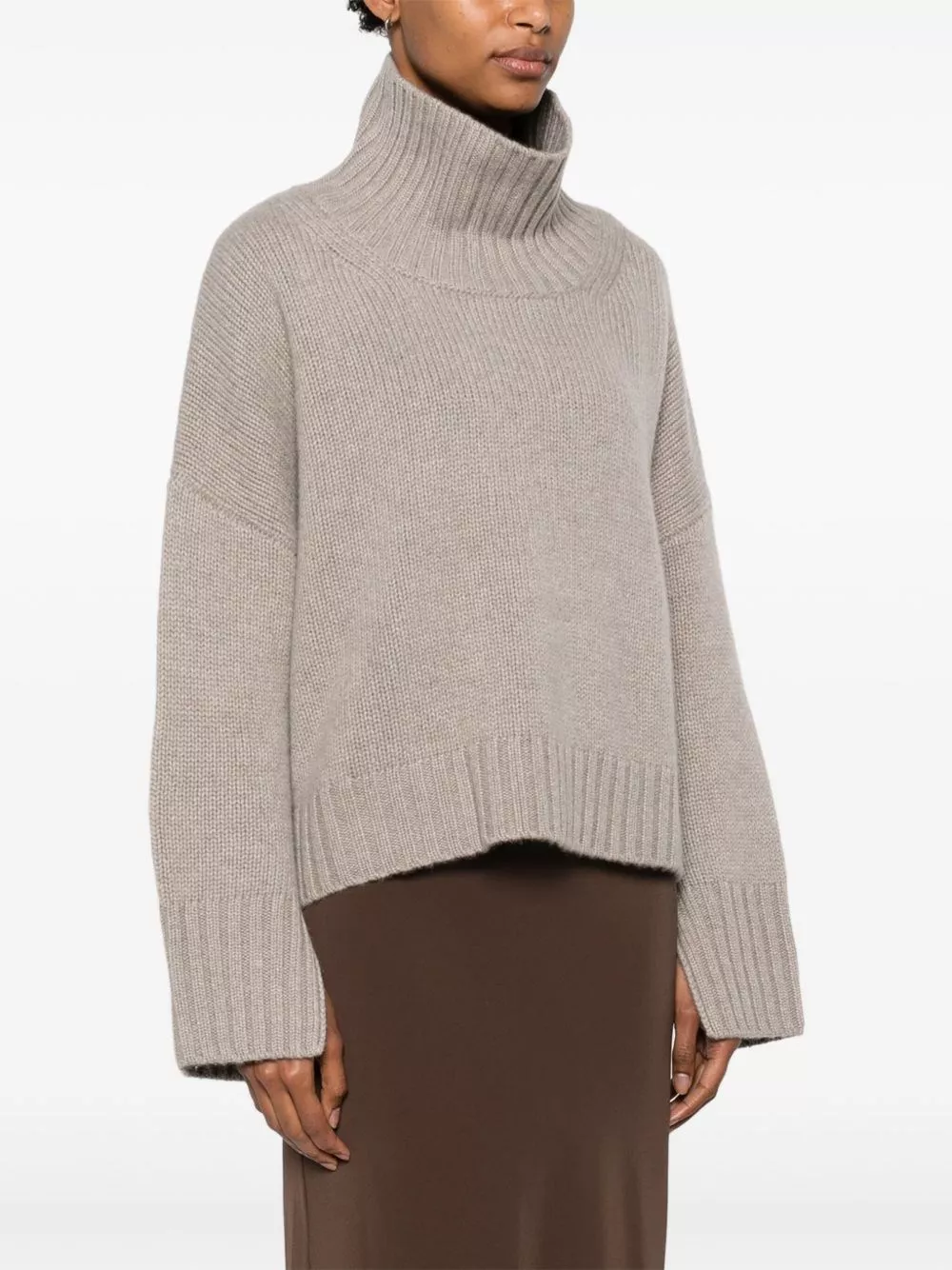 Soft goat Maglione a collo alto in cashmere, view 2