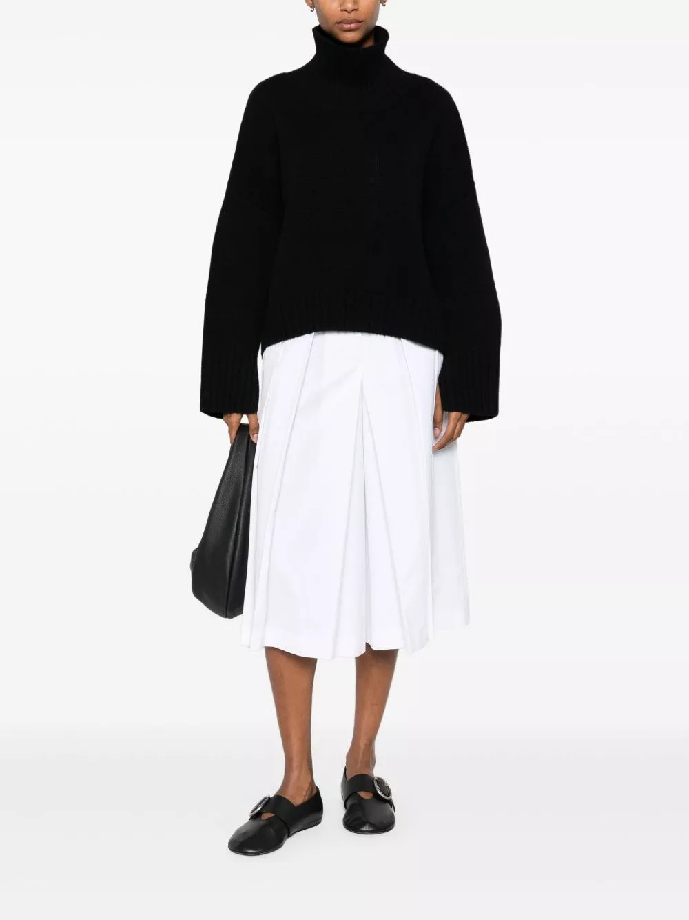 Soft goat Maglione a collo alto in cashmere, view 2