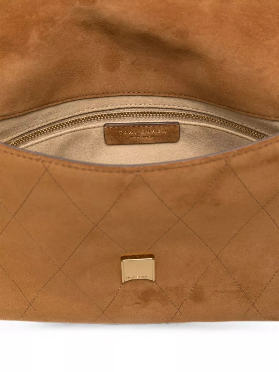 Tory Burch Borsa a spalla in pelle scamosciata Charlie, view 2