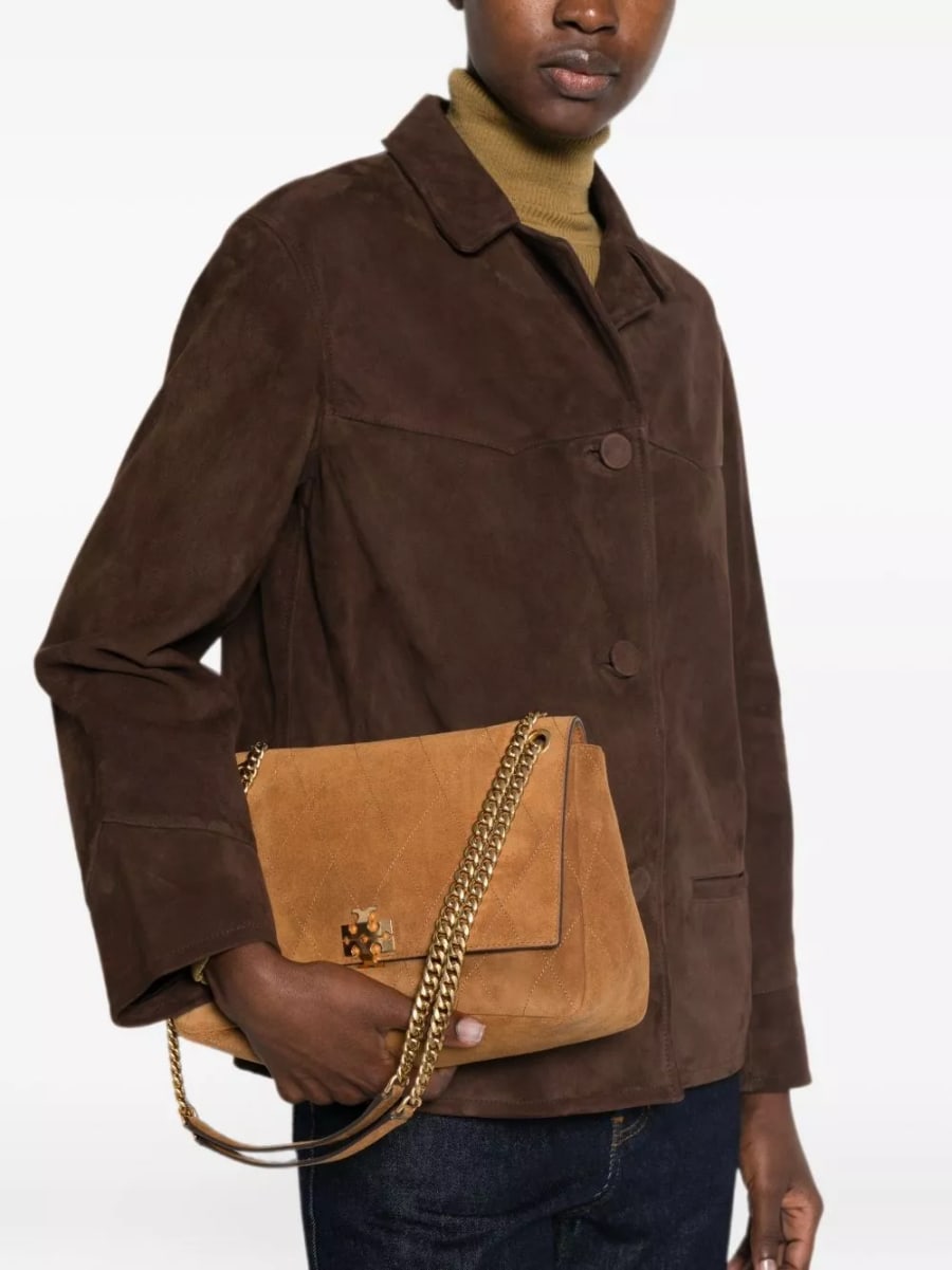 Tory Burch Borsa a spalla in pelle scamosciata Charlie, view 4