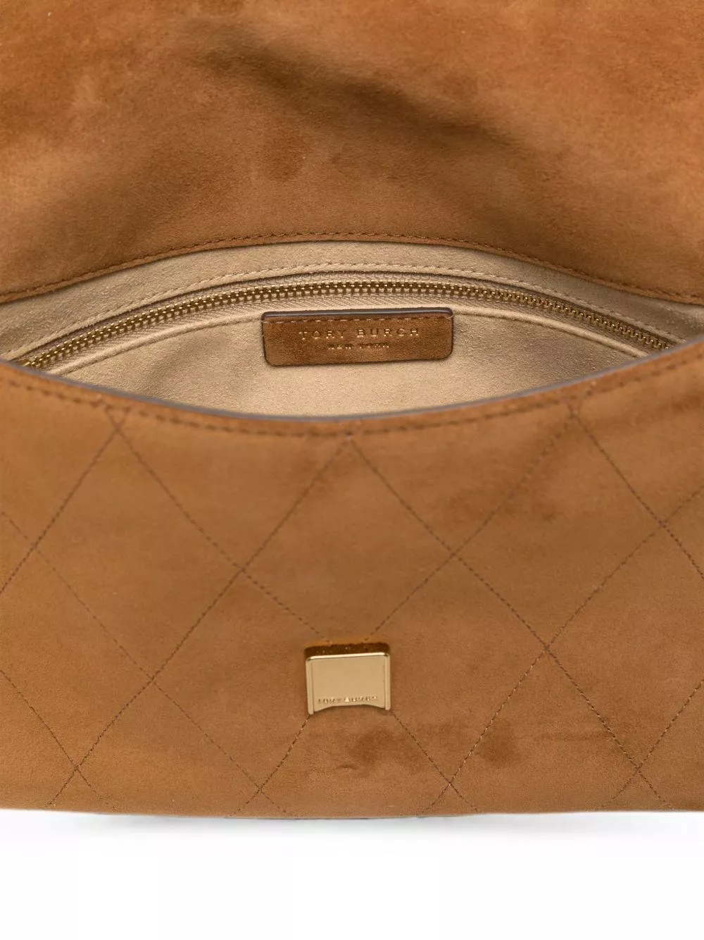 Tory Burch Borsa a spalla in pelle scamosciata Charlie, view 2