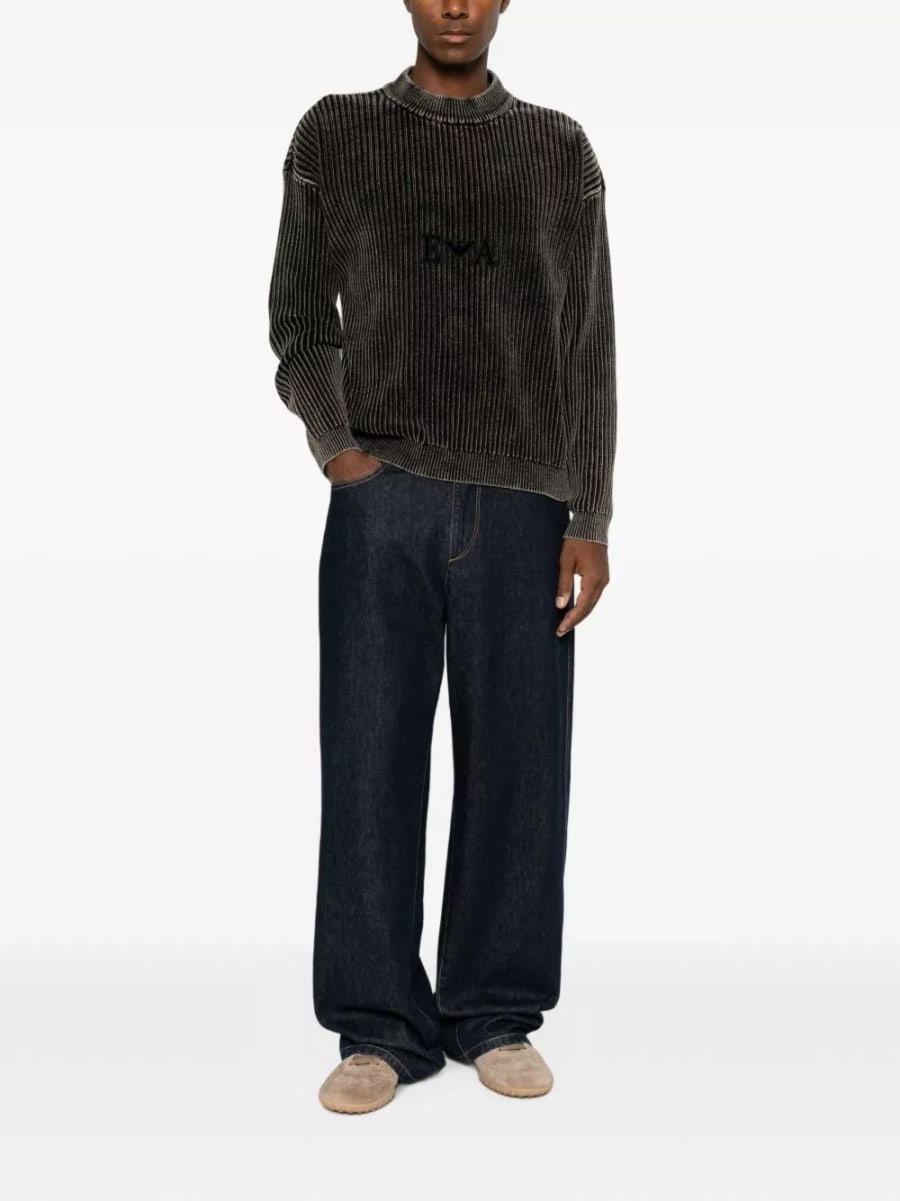 Emporio Armani Maglione girocollo in cotone, view 4