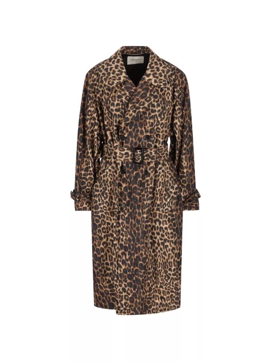 Saint Laurent Cappotto trench in nylon stampato