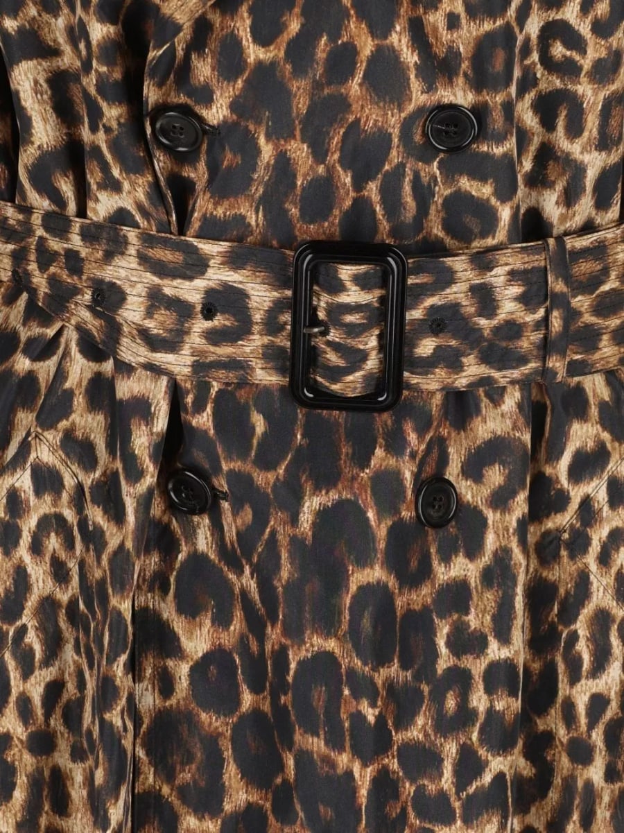 Saint Laurent Cappotto trench in nylon stampato, view 2