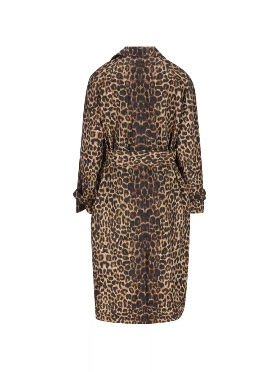 Saint Laurent Cappotto trench in nylon stampato, view 4