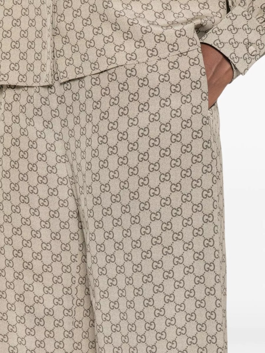 Gucci Pantaloni in seta GG, view 4