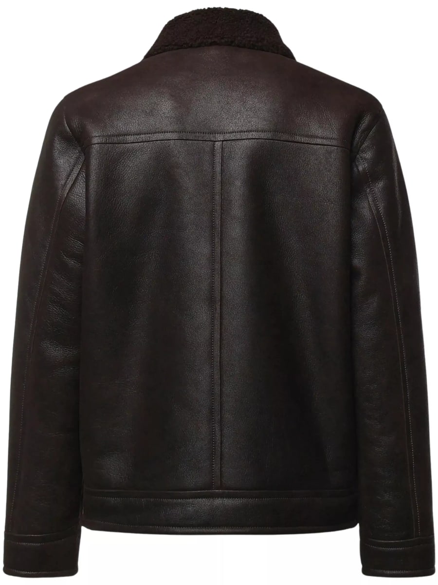 Dondup Giacca in pelle con colletto in pelliccia, view 2