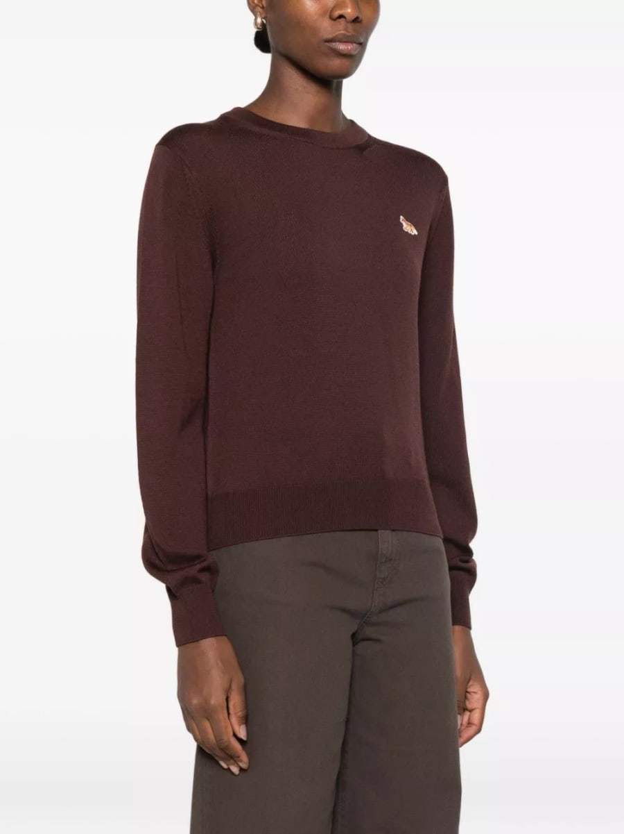 Maison kitsune' Maglione girocollo in lana Baby Fox, view 2