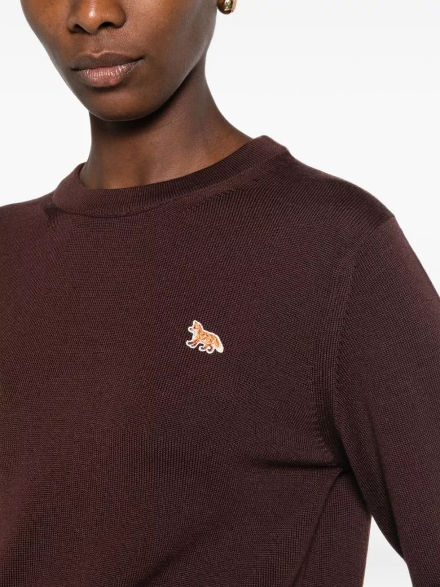 Maison kitsune' Maglione girocollo in lana Baby Fox, view 3
