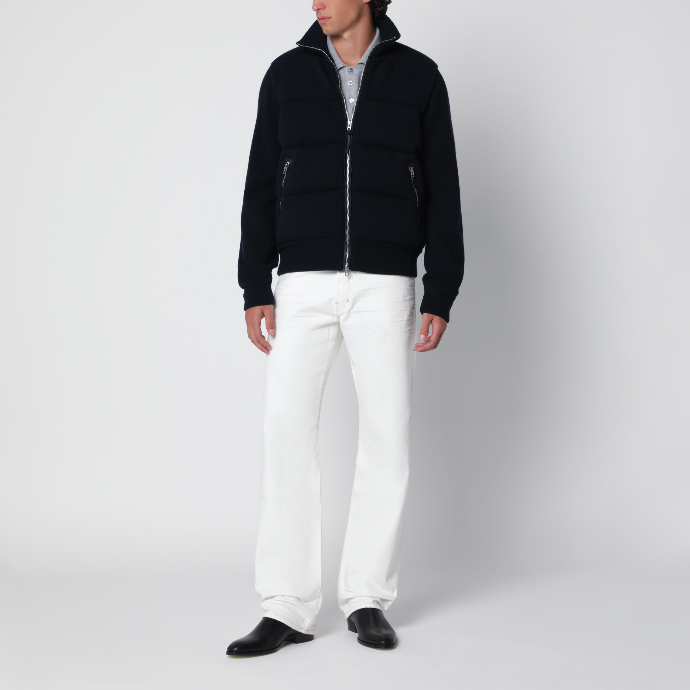 Tom Ford Giacca blu navy in lana vergine, view 2